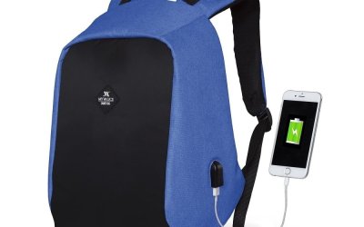 Rucsac cu port USB My Valice SECRET Smart Bag, negru-albastru