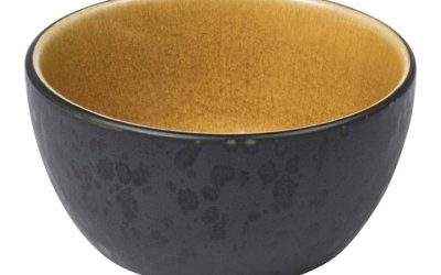 Bol din ceramică și glazură interioară Bitz Mensa, diametru 10 cm, negru – galben ocru