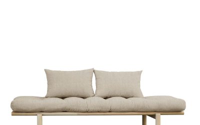Canapea bej cu tapițerie din in 200 cm Pace – Karup Design