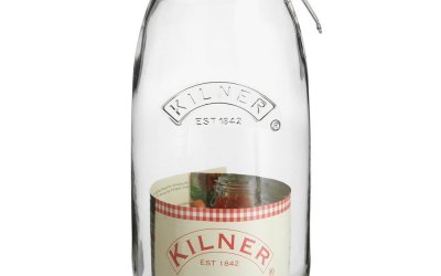 Borcan din sticlă cu clips Kilner, 2 L