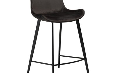 Scaun bar DAN–FORM Denmark Hype Velvet, negru, înălțime 91 cm
