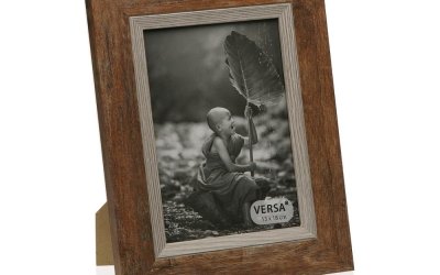 Ramă foto cu decor din lemn pentru fotografie Versa Madera Marron, 20 x 25 cm