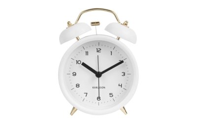 Ceas alarmă Karlsson Classic, alb, ⌀ 10 cm