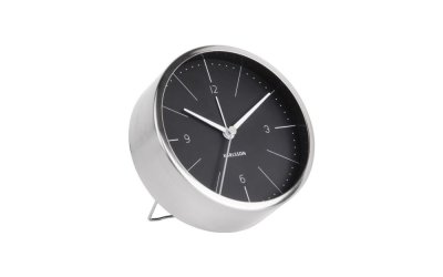 Ceas alarmă Karlsson Normann, Ø 10 cm, negru – gri