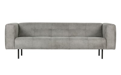 Canapea din imitație de piele vtwonen Skin, gri deschis, 213 cm