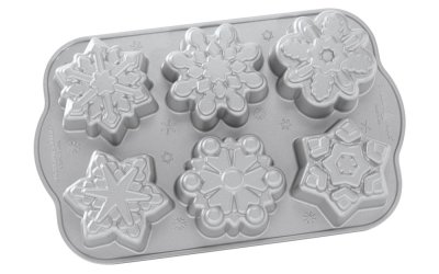 Formă pentru 6 mini prăjituri Nordic Ware Snowflakes, 700 ml