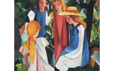 Reproducere tablou August Macke – Four Girls, 40 x 60 cm
