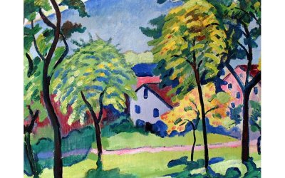 Reproducere tablou August Macke – Tegernsee Landscape, 50 x 60 cm