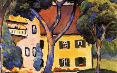 Reproducere tablou August Macke – House in a Landscape, 60 x 60 cm