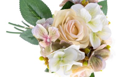 Buchet decorativ artificial de hortensie și trandafir Dakls Basso