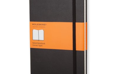 Caiet cu copertă rezistentă Moleskine, 192 pag., negru, hârtie dictando
