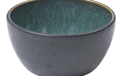 Bol din ceramică și glazură interioară verde Bitz Mensa, diametru 10 cm, negru