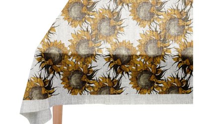 Față de masă Linen Couture Sunflower, 140 x 140 cm