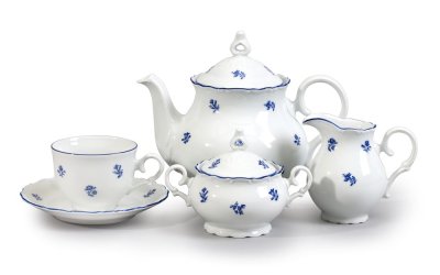 Set veselă din porțelan pentru ceai, cu motive albastre Thun Ophelia