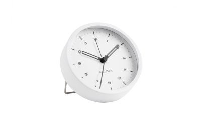 Ceas cu alarmă Karlsson Tinge, ø 9 cm, alb
