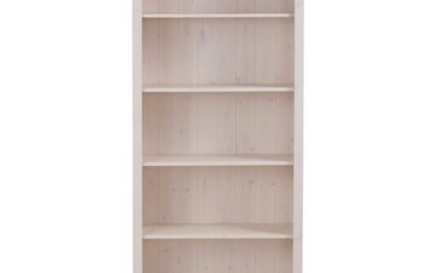 Bibliotecă din lemn masiv de pin Støraa Pinto, alb