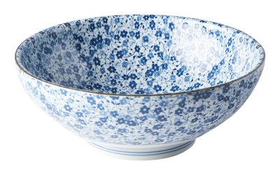Bol din ceramică MIJ Daisy, ø 21,5 cm, alb – albastru