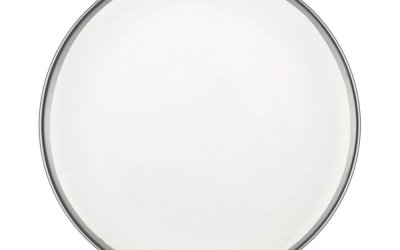 Set 6 farfurii din porțelan pentru desert Mia Halos Silver, ⌀ 19 cm, alb