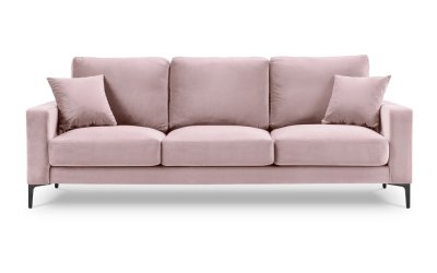 Canapea cu tapițerie din catifea Kooko Home Harmony, 220 cm, roz