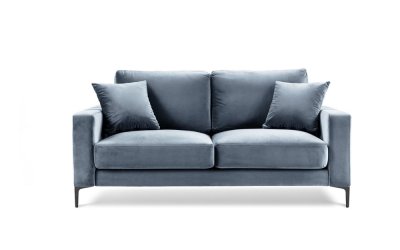 Canapea cu tapițerie din catifea Kooko Home Harmony, 158 cm, albastru deschis