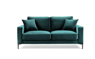Canapea cu tapițerie din catifea Kooko Home Harmony, 158 cm, albastru turcoaz