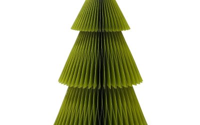 Decorațiune din hârtie pentru Crăciun, formă brad Only Natural, înălțime 22,5 cm, verde
