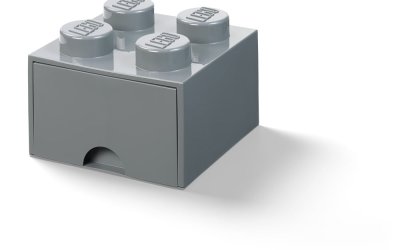 Cutie depozitare cu sertar LEGO®, gri închis