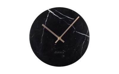 Ceas de perete din marmură Zuiver Marble Time, negru