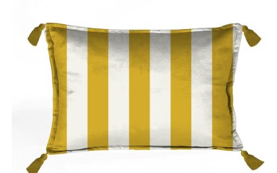 Pernă cu husă din catifea Velvet Atelier Borlas, 50 x 35 cm, auriu – alb