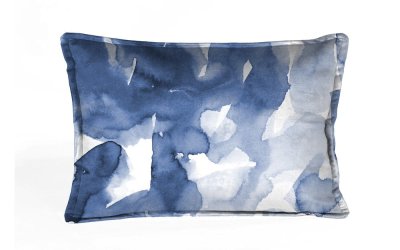 Pernă cu husă din catifea Velvet Atelier, 50 x 35 cm, albastru