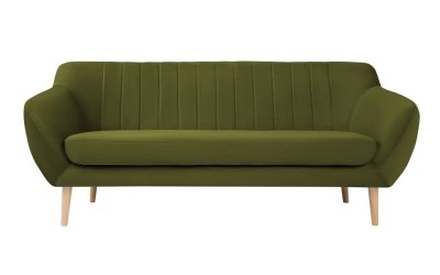 Canapea cu tapițerie din catifea Mazzini Sofas Sardaigne, 188 cm, verde