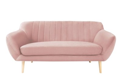 Canapea cu tapițerie din catifea Mazzini Sofas Sardaigne, 158 cm, roz deschis