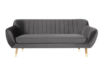 Canapea cu tapițerie din catifea Mazzini Sofas Benito, gri, 188 cm