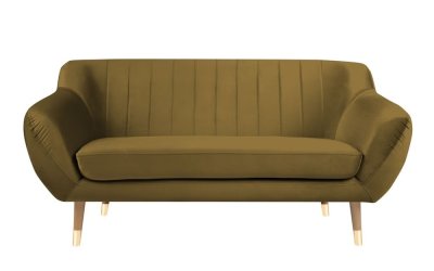 Canapea cu tapițerie din catifea Mazzini Sofas Benito, auriu, 158 cm