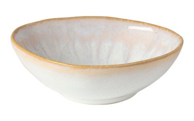 Bol din gresie ceramică Costa Nova Brisa, ⌀ 10 cm, margine bej, alb