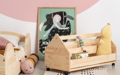 Cutie mobilă pentru depozitare din lemn de pin Adeko Kutu Alma, 80 cm