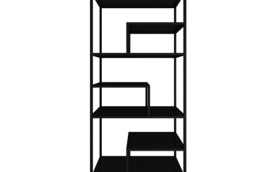 Bibliotecă metalică Canett Lite, înălțime 188 cm, negru