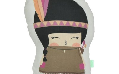 Pernă din amestec de bumbac Happynois Indian Girl, 40 x 30 cm