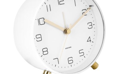 Ceas cu alarmă Karlsson Lofty, ø 11 cm, alb