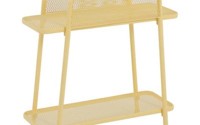 Masă auxiliară metalică pentru balcon Garden Pleasure MWH, înălțime 70 cm, galben