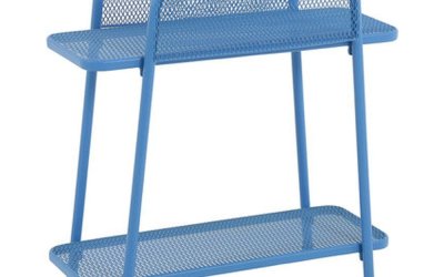 Masă auxiliară metalică pentru balcon ADDU MWH, înălțime 70 cm, albastru