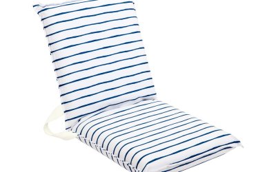Pernă pentru scaun de grădină Sunnylife Nouveau Bleu, alb-albastru