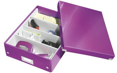 Cutie cu organizator Leitz Office, lungime 37 cm, violet