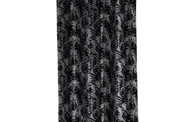Perdea de duș Södahl Leaves, negru – gri, 180 x 200 cm