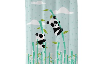 Draperie din bumbac pentru copii Moshi Moshi Panda, 135 x 180 cm
