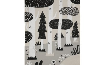 Cuvertură din bumbac pentru copii Södahl Magic Forest, 100 x 150 cm, negru – gri