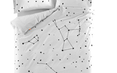 Husă din bumbac pentru pilotă Blanc Constellation, 140 x 200 cm