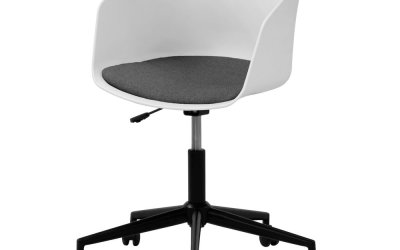 Scaun de birou cu roți Interstil MOON, alb