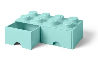 Cutie depozitare cu 2 sertare LEGO®, verde mentă