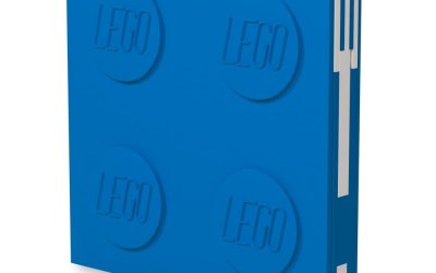 Caiet cu pix cu gel LEGO®, 15,9 x 15,9 cm, albastru